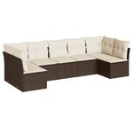 vidaXL Salon de jardin avec coussins 7 Pièces marron résine tressée