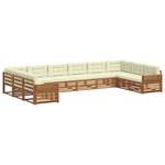 vidaXL Ensembles de canapés 8 pc Naturel et Crème Bois d'Acacia Massif