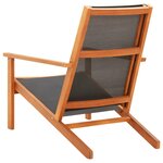 vidaXL Chaise de jardin Noir Bois d'eucalyptus solide et textilène