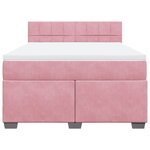 vidaXL Sommier à lattes de lit avec matelas Rose 160x200 cm Velours