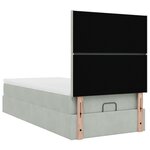 vidaXL Cadre de lit ottoman et matelas gris clair 90x200 cm velours