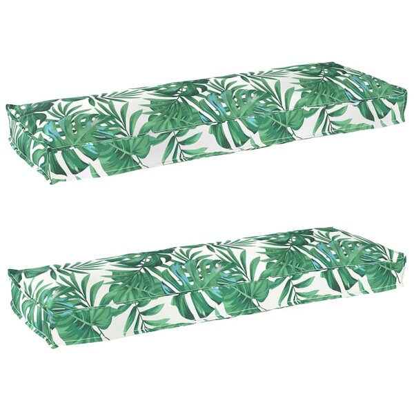vidaXL Set de coussins de palette Floral 2 Pièces Motif de feuille