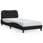 vidaXL Cadre de lit sans matelas Hvar noir 90x200 cm similicuir