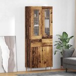 vidaXL Haut Armoire avec tiroir 2 Pièces Bois ancien Bois d'ingénierie