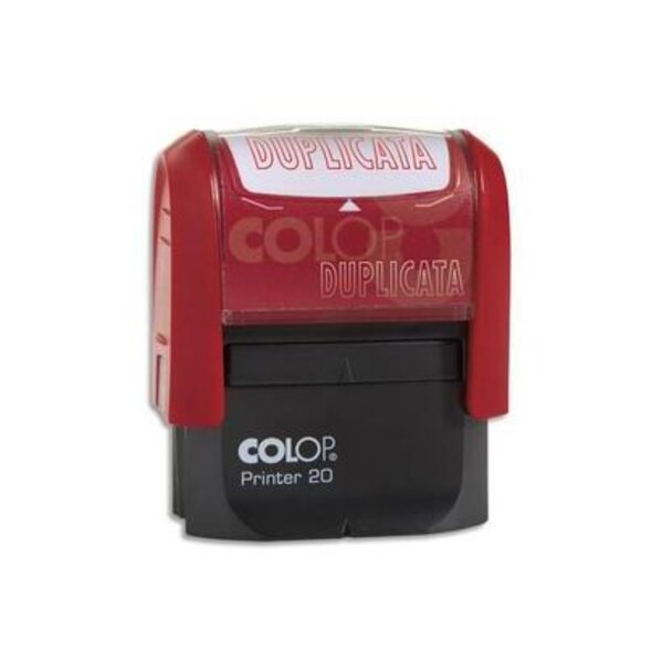 Timbre à encrage automatique , empreinte rouge 38x14 mm : DUPLICATA COLOP