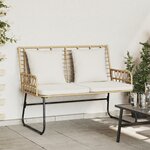 vidaXL Banc de jardin avec oreiller Noir  Anthracite 113 x 69 x 83 cm