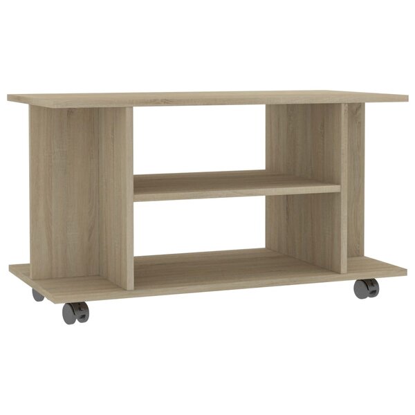 vidaXL Meuble TV et roulettes chêne sonoma 80x40x45 cm bois ingénierie