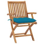vidaXL Chaises pliables de jardin avec coussins lot de 4 Teck solide