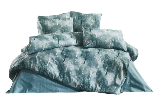 Parure de lit verte TREE 260 x 240 cm