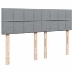 vidaXL Sommier à lattes de lit avec matelas Gris clair 140x190cm Tissu