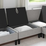 vidaXL Canapé central avec rangement Gris clair Velours