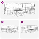 vidaXL Ensemble de canapés d'extérieur 6 Pièces Blanc et gris clair