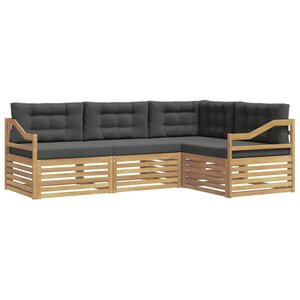 vidaXL Ensemble de canapés d'extérieur 4 pc Blanc et anthracite