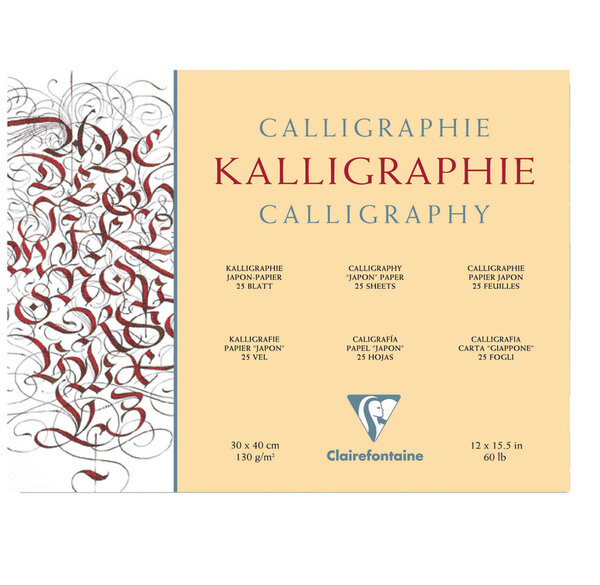 Bloc Calligraphie 30x40 25 feuilles 130g ivoire encollé en tête CLAIREFONTAINE