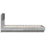 vidaXL Cadre de lit tête de lit et lumières LED sonoma gris 90x190 cm