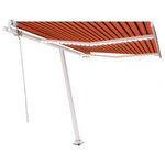 vidaXL Auvent automatique capteur de vent/LED 350x250 cm Orange/marron