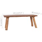 Banc banquette de jardin 120 cm bois de teck solide 02_0010525