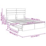 vidaXL Lit de Rangement Gris béton 150 x 200 cm Bois d'ingénierie