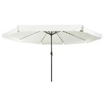 vidaXL Parasol de jardin Blanc et Noir 395 x 395 x 245 cm