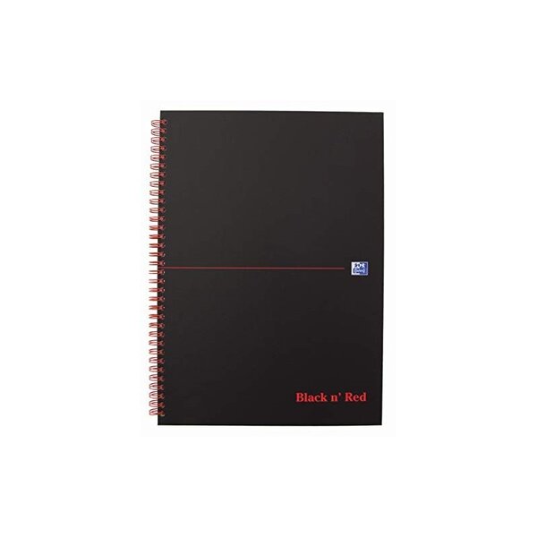 Oxford Cahier spirale Black n' Red, format A4, quadrillé