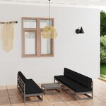 vidaXL Salon de jardin 8 Pièces avec coussins Bois de pin massif