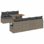 vidaXL Ensemble de canapé de jardin avec coussin 8 Pièces Gris  Marron