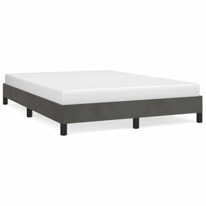 vidaXL Cadre de lit sans matelas gris foncé 140x200 cm velours