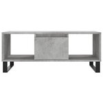 vidaXL Table basse Gris béton 90x50x36 5 cm Bois d'ingénierie