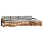 vidaXL Ensemble de canapés d'extérieur 5 Pièces Gris Naturel et Clair