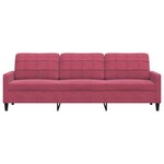 vidaXL Canapé à 3 places Rouge bordeaux 210 cm Velours