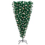 vidaXL Arbre de Noël artificiel renversé pré-éclairé et boules 240 cm
