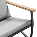 vidaXL Ensemble de meubles de balcon 4 Pièces avec coussins acier noir