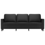 vidaXL Canapé à 3 places Noir 180 cm Similicuir
