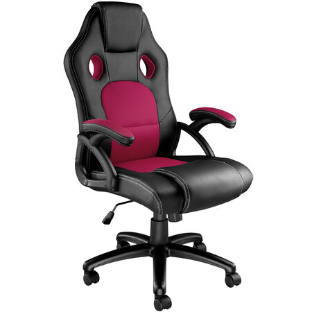 Tectake Chaise gamer TYSON - noir/rouge bordeaux