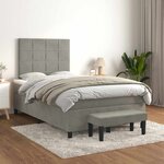 vidaXL Sommier à lattes de lit et matelas gris clair 120x190cm velours
