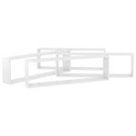 vidaXL Étagères cube murales 4 Pièces blanc brillant bois d'ingénierie