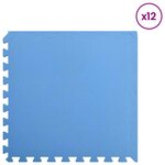 vidaXL Tapis de sol de piscine 12 Pièces Bleu 4 32 ㎡ Mousse EVA