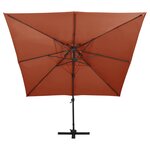 vidaXL Parasol déporté avec double toit 300x300 cm terre cuite