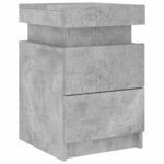 vidaXL Tables de chevet avec lumières LED 2 Pièces gris béton 35x39x55 cm