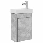 vidaXL Meuble de salle de bain avec robinet Gris béton