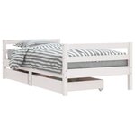 vidaXL Cadre de lit pour enfant tiroirs blanc 80x160cm bois pin massif