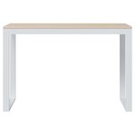 vidaXL Bureau d'ordinateur Blanc et chêne 110x60x73 cm Aggloméré