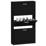 vidaXL Armoire à chaussures Noir 59x17x108 cm Bois d'ingénierie