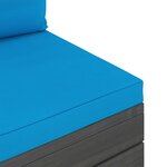 vidaXL Salon palette de jardin 2 Pièces avec coussins Bois de pin massif
