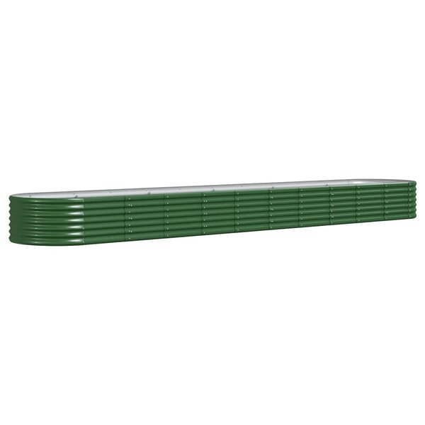 vidaXL Lit surélevé de jardin Acier enduit de poudre 440x80x36 cm Vert