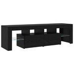 Meubles TV vidaXL 3 Pièces avec lumières LED Chêne noir Bois d'ingénierie