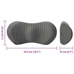 vidaXL Coussin de Dos avec oreiller Gris 47 5 x 23 x 12 cm Maille 4D