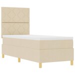 vidaXL Lit à ressort LED avec matelas Crème 80 x 200 cm tissu