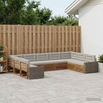 vidaXL Ensemble de canapés d'extérieur 9 Pièces Naturel et gris clair