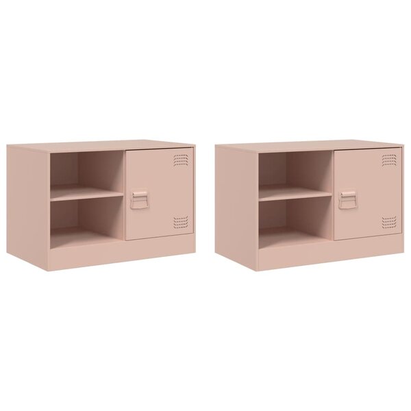 vidaXL Meubles TV 2 Pièces rose 67x39x44 cm acier